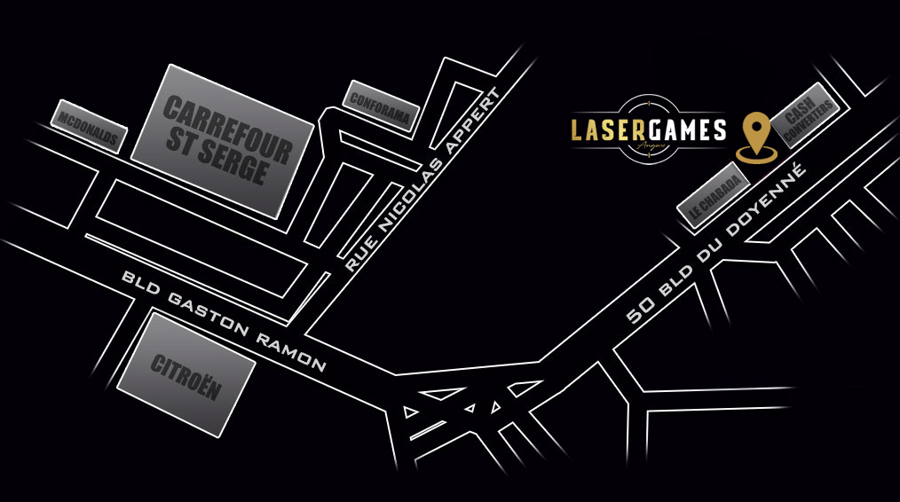 Plan d'accès Laser Game d'ANGERS